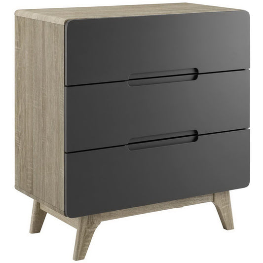 Modway Outlet Origin Three-Drawer Chest or Stand by Modway  Bedroom Furniture Natural Gray - MOD-6074-NAT-GRY