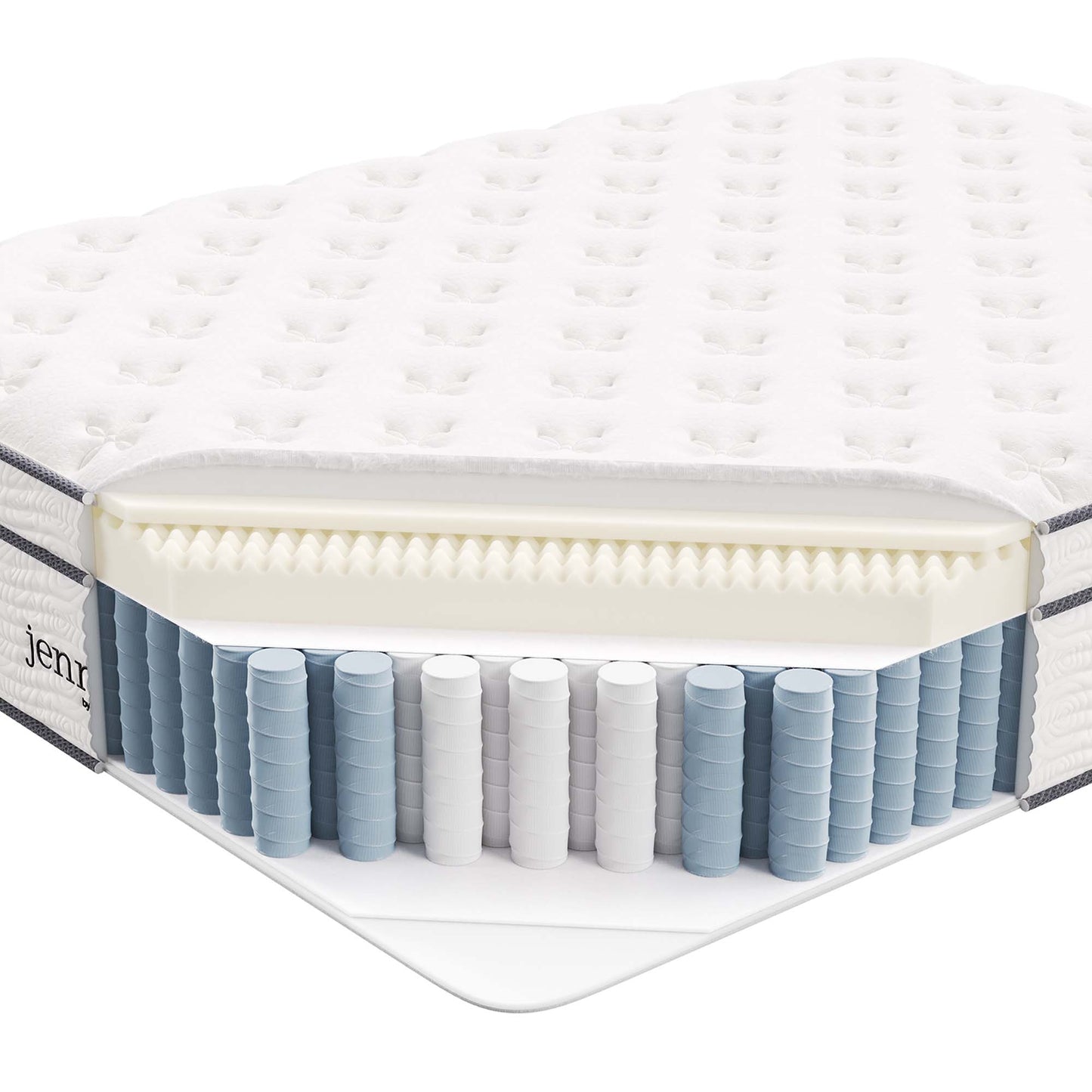 Modway - Jenna 14" Innerspring and Foam Queen Mattress by Modway  Mattresses Twin White - MOD-6084-WHI