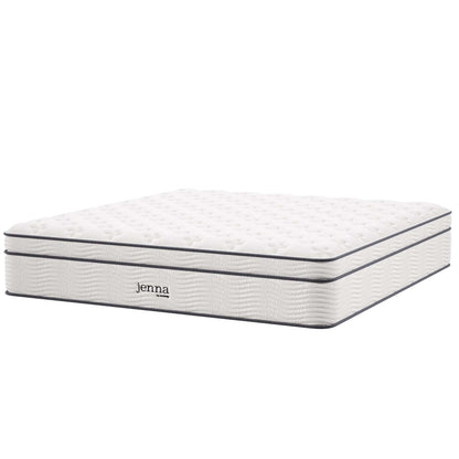 Modway - Jenna 14" Innerspring and Foam King Mattress by Modway  Mattresses Twin White - MOD-6085-WHI