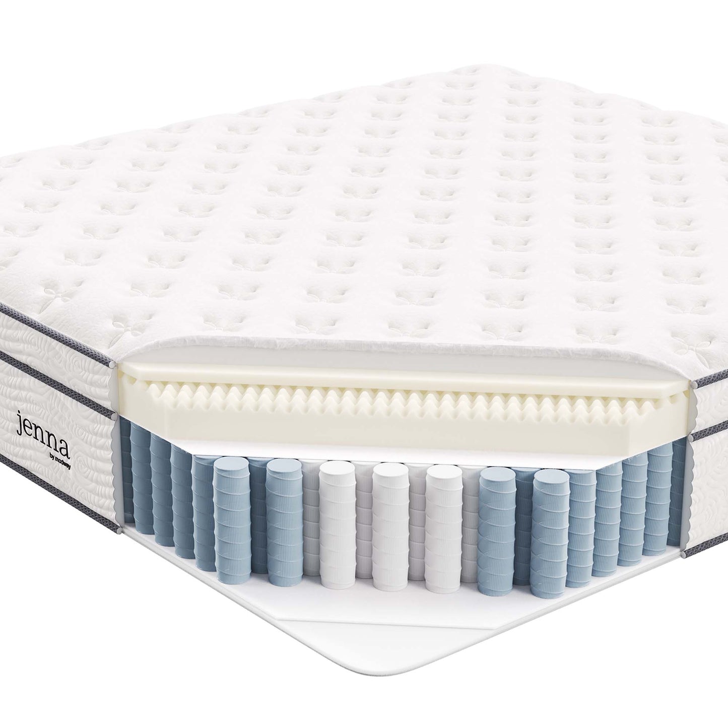Modway - Jenna 14" Innerspring and Foam King Mattress by Modway  Mattresses Twin White - MOD-6085-WHI