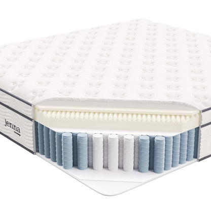 Modway - Jenna 14" Innerspring and Foam King Mattress by Modway  Mattresses Twin White - MOD-6085-WHI