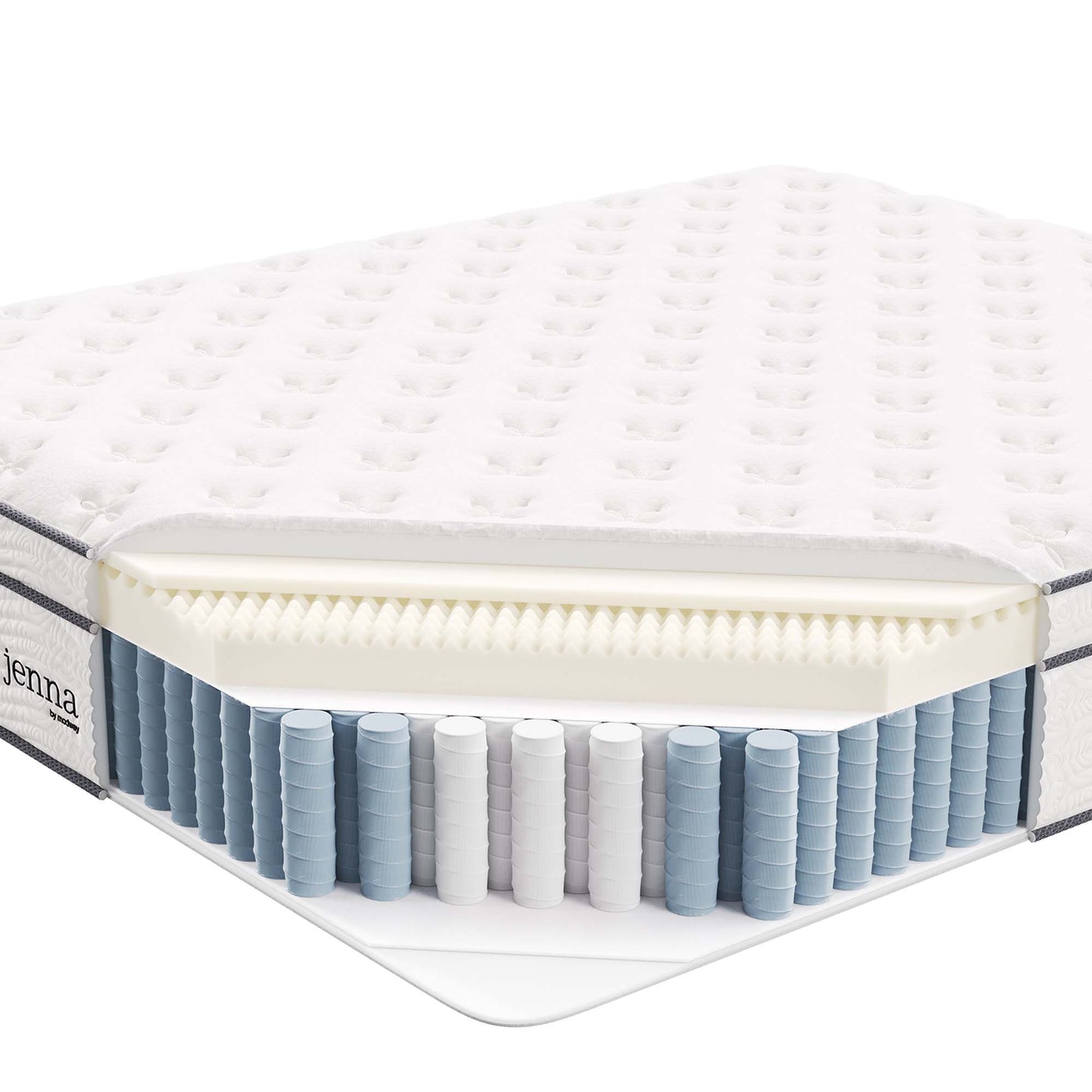 Modway - Jenna 14" Innerspring and Foam California King Mattress by Modway  Mattresses Twin White - MOD-6086-WHI