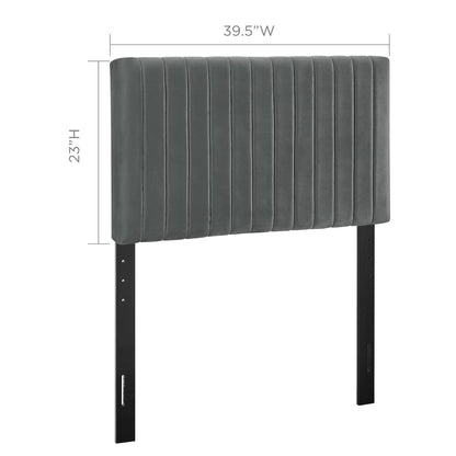Modway - Keira Performance Velvet Twin Headboard by Modway  Bedroom Headboards Gray - MOD-6093-GRY