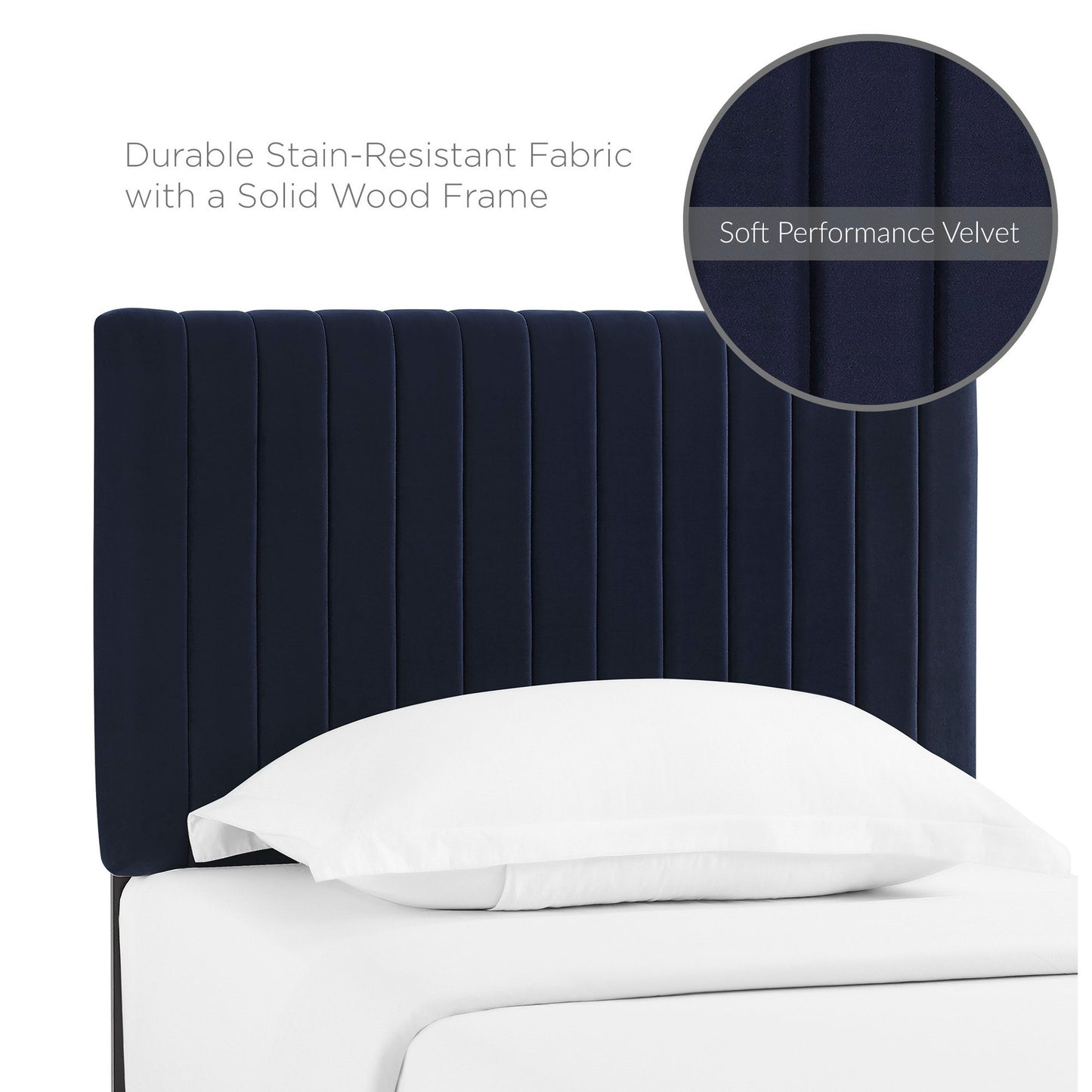 Modway - Keira Performance Velvet Twin Headboard by Modway  Bedroom Headboards Blue - MOD-6093-MID