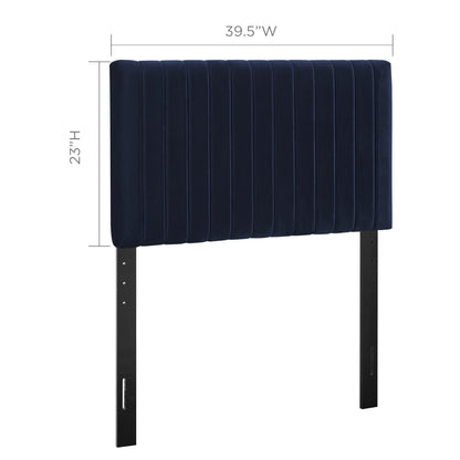 Modway - Keira Performance Velvet Twin Headboard by Modway  Bedroom Headboards Blue - MOD-6093-MID