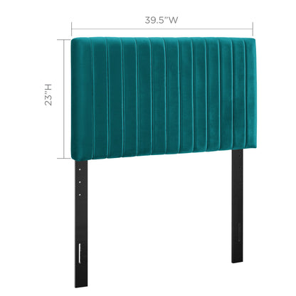 Modway - Keira Performance Velvet Twin Headboard by Modway  Bedroom Headboards Blue - MOD-6093-TEA