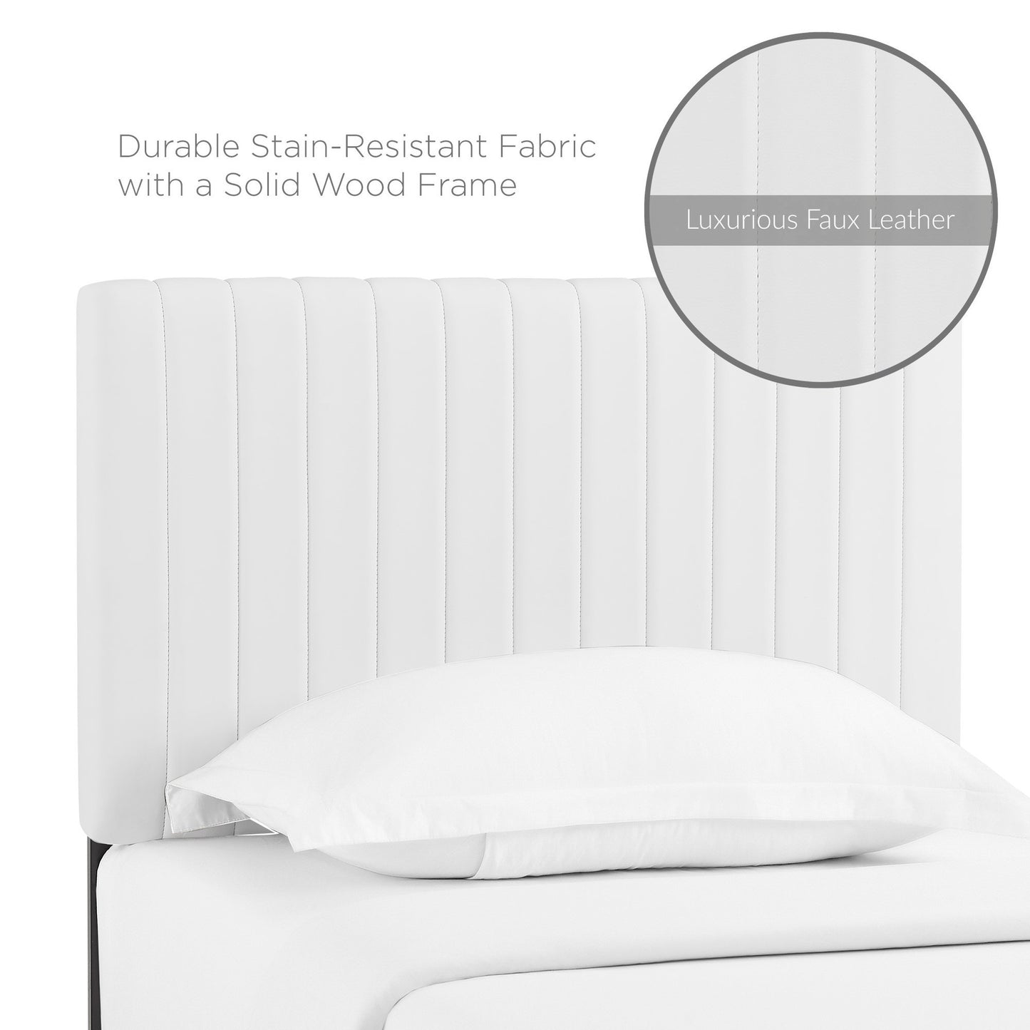 Modway - Keira Faux Leather Twin Headboard by Modway  Bedroom Headboards White - MOD-6094-WHI