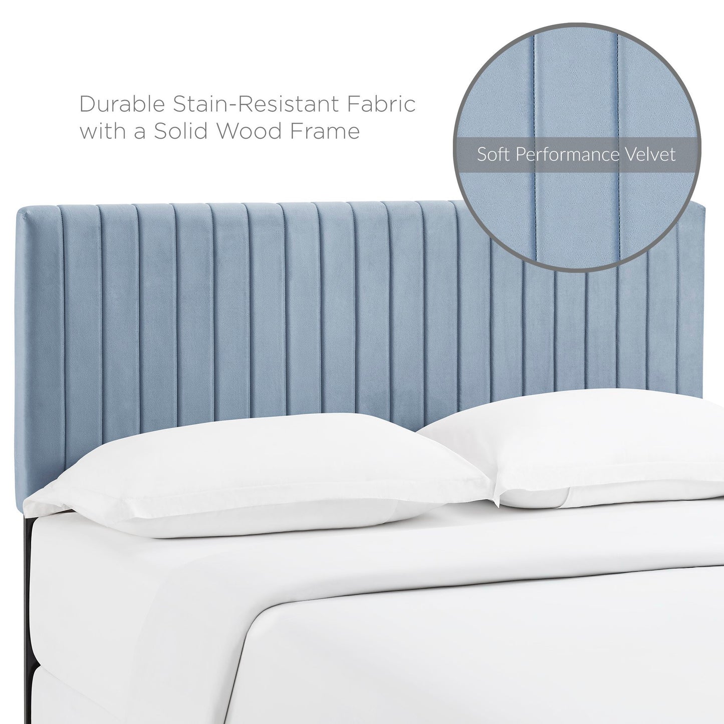 Modway - Keira Performance Velvet Full / Queen Headboard by Modway  Bedroom Headboards Blue - MOD-6095-LBU