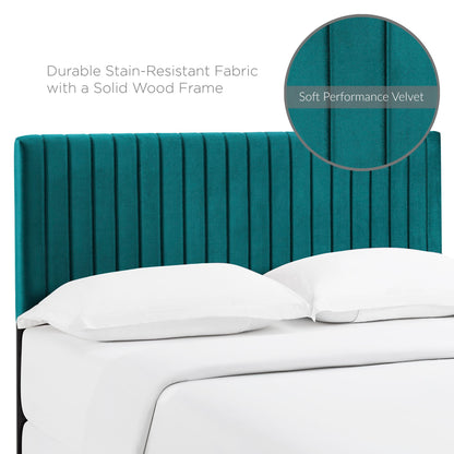 Modway - Keira Performance Velvet Full / Queen Headboard by Modway  Bedroom Headboards Blue - MOD-6095-TEA