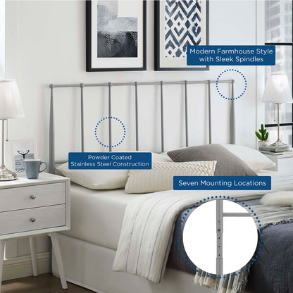 Modway Outlet Kiana Metal Stainless Steel Full Headboard by Modway  Bedroom Furniture Gray - MOD-6104-GRY