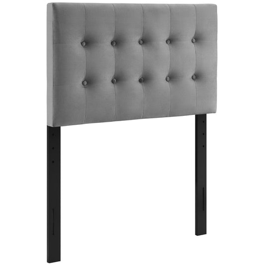 Modway - Emily Biscuit Tufted Performance Velvet Twin Headboard by Modway  Bedroom Headboards Gray - MOD-6114-GRY