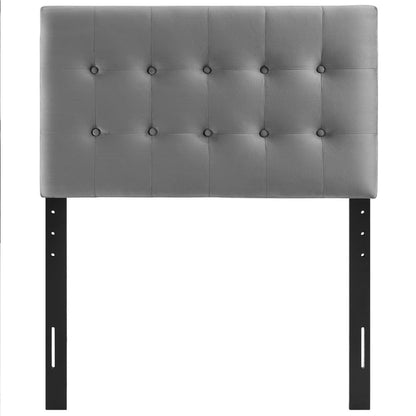 Modway - Emily Biscuit Tufted Performance Velvet Twin Headboard by Modway  Bedroom Headboards Gray - MOD-6114-GRY