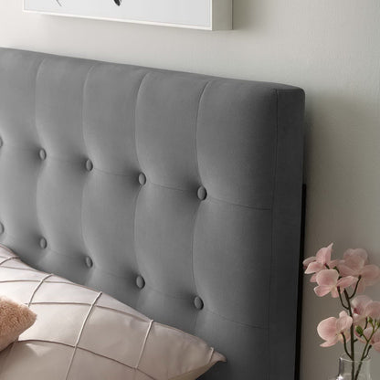 Modway - Emily Biscuit Tufted Performance Velvet Twin Headboard by Modway  Bedroom Headboards Gray - MOD-6114-GRY