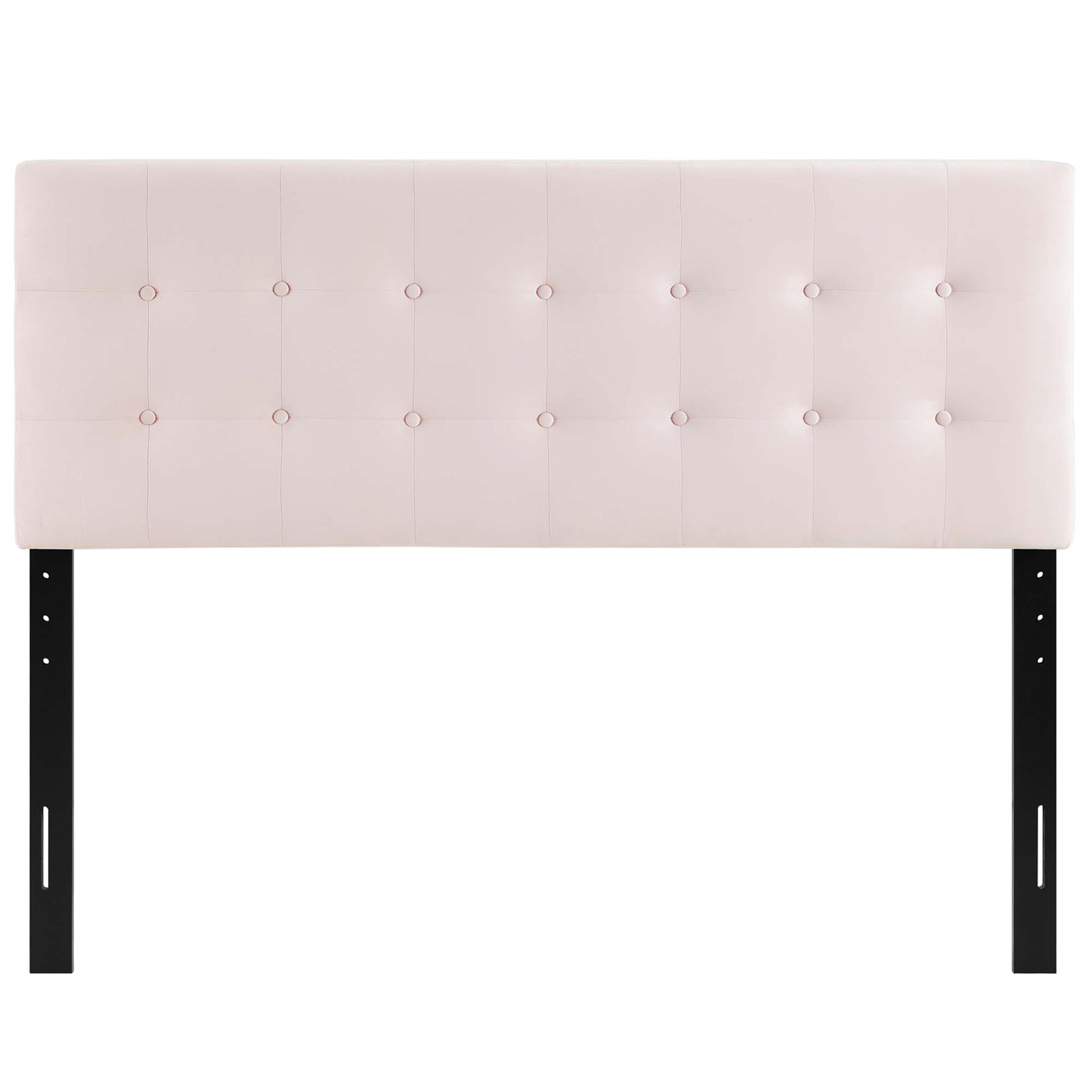 Blush pink tufted performance velvet queen headboard.
