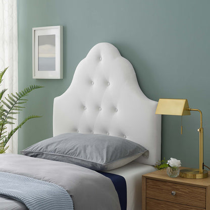 Modway - Sovereign Diamond Tufted Performance Velvet Twin Headboard by Modway  Bedroom Headboards White - MOD-6122-WHI