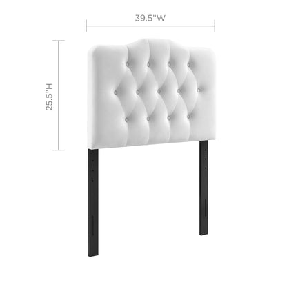 Modway - Annabel Diamond Tufted Performance Velvet Twin Headboard by Modway  Bedroom Headboards White - MOD-6126-WHI