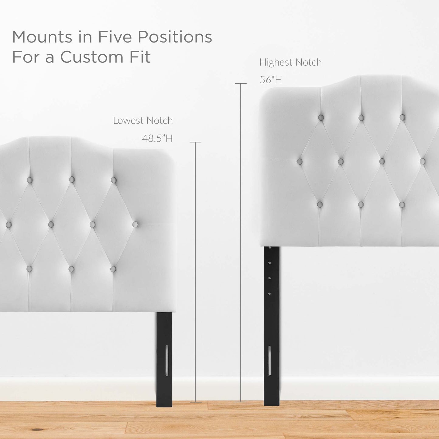 Modway - Annabel Diamond Tufted Performance Velvet Twin Headboard by Modway  Bedroom Headboards White - MOD-6126-WHI