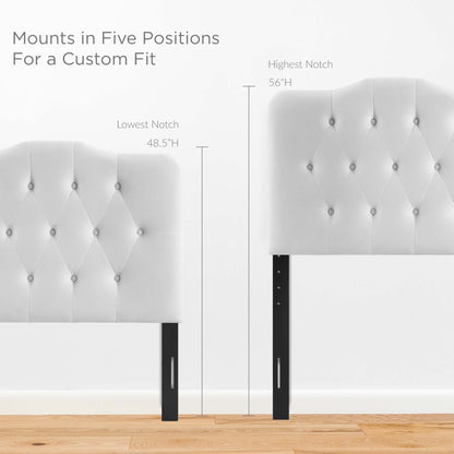 Modway - Annabel Diamond Tufted Performance Velvet Twin Headboard by Modway  Bedroom Headboards White - MOD-6126-WHI