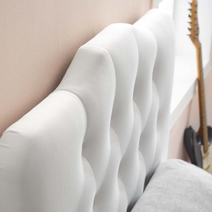 Modway - Annabel Diamond Tufted Performance Velvet Twin Headboard by Modway  Bedroom Headboards White - MOD-6126-WHI