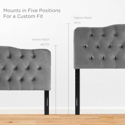 Modway - Annabel Diamond Tufted Performance Velvet King Headboard by Modway  Bedroom Headboards Gray - MOD-6127-GRY