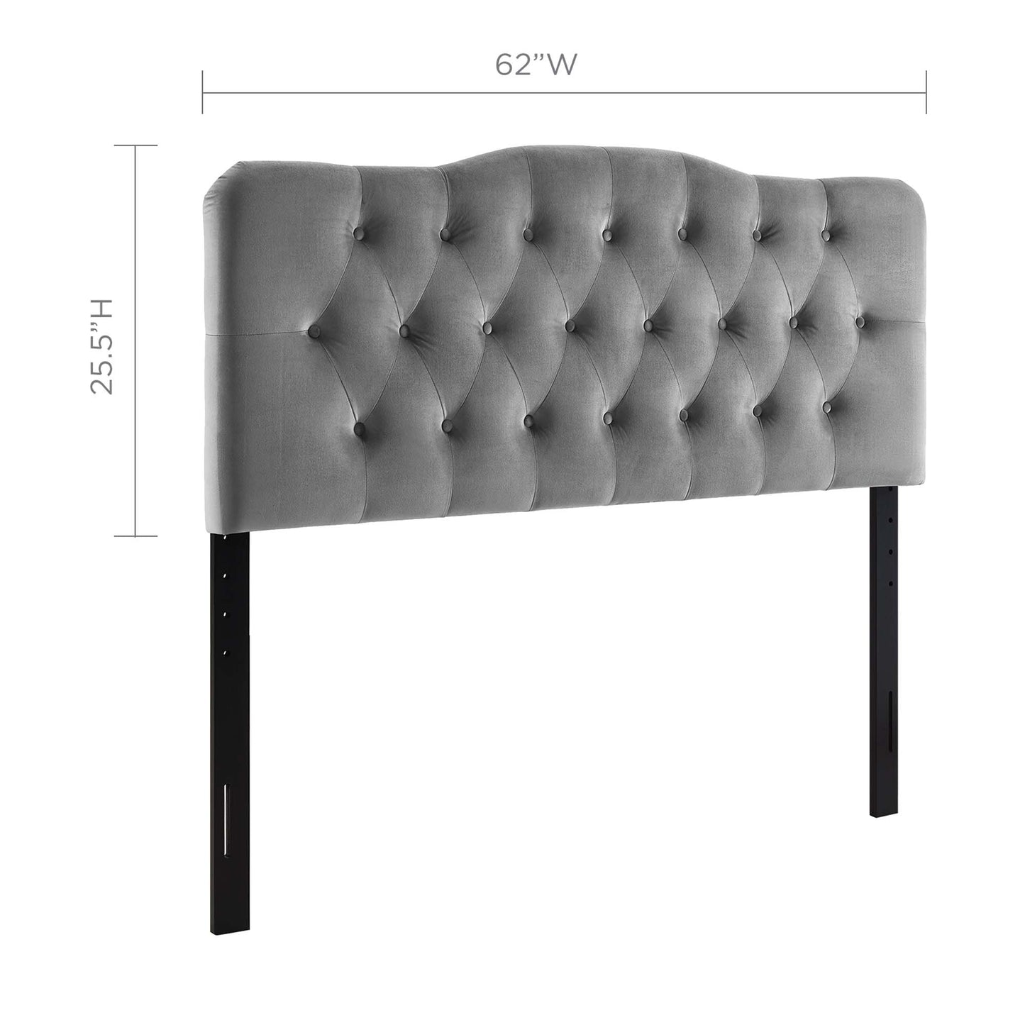 Modway - Annabel Diamond Tufted Performance Velvet Queen Headboard by Modway  Bedroom Headboards Gray - MOD-6129-GRY