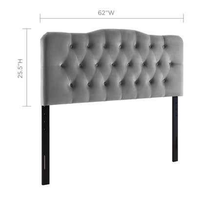 Modway - Annabel Diamond Tufted Performance Velvet Queen Headboard by Modway  Bedroom Headboards Gray - MOD-6129-GRY