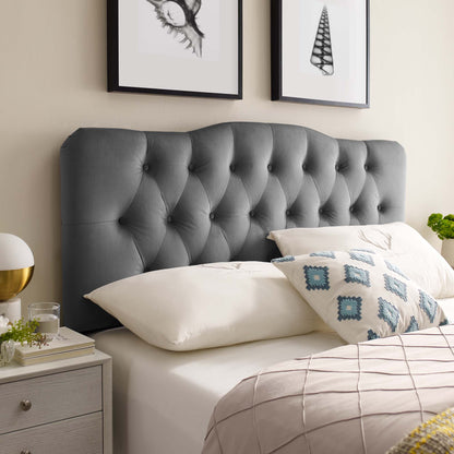 Modway - Annabel Diamond Tufted Performance Velvet Queen Headboard by Modway  Bedroom Headboards Gray - MOD-6129-GRY