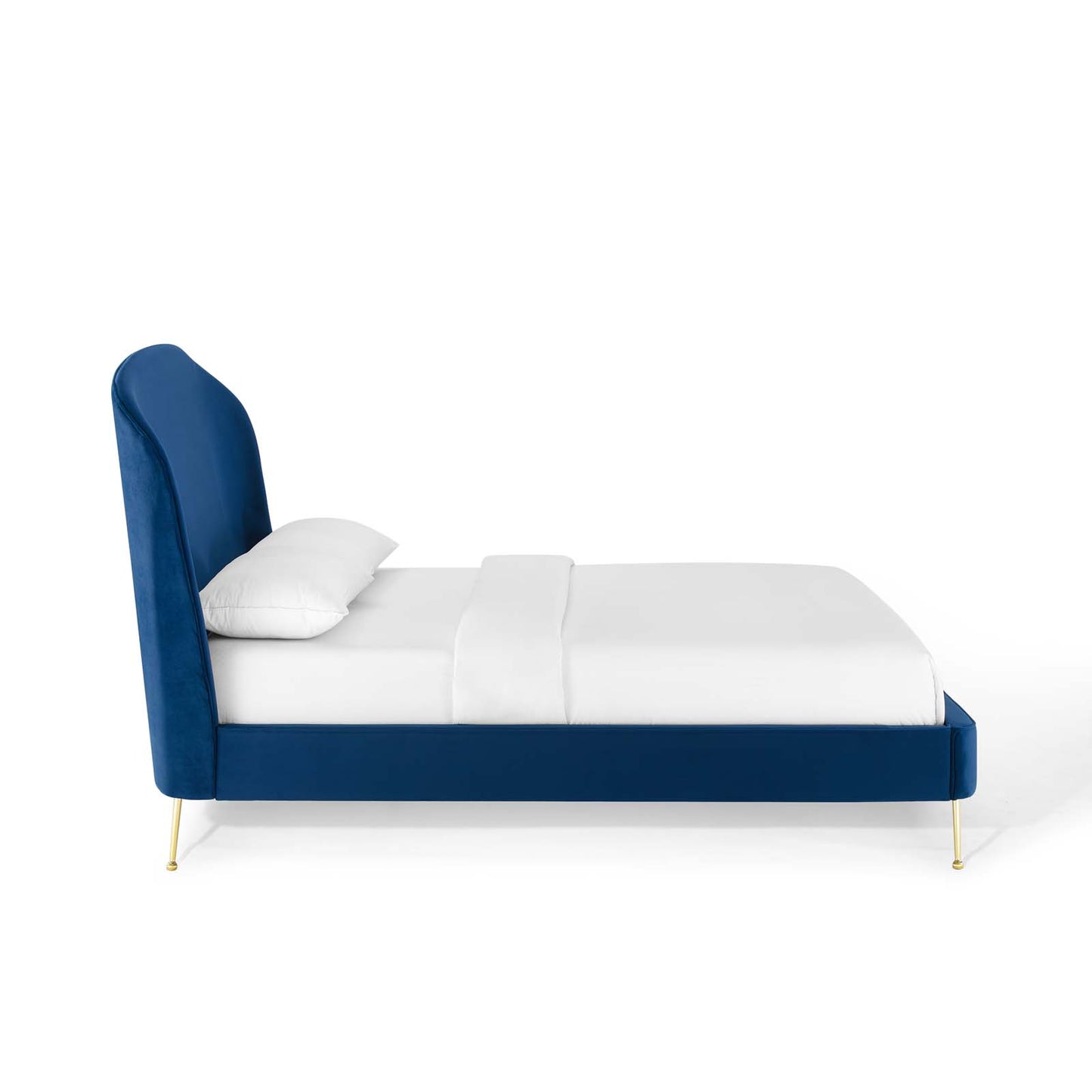Modway Outlet Mira Upholstered Performance Velvet Queen Platform Bed by Modway  Bedroom Furniture Navy - MOD-6131-NAV