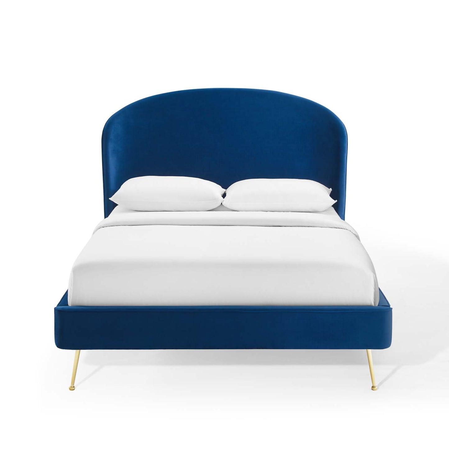 Modway Outlet Mira Upholstered Performance Velvet Queen Platform Bed by Modway  Bedroom Furniture Navy - MOD-6131-NAV