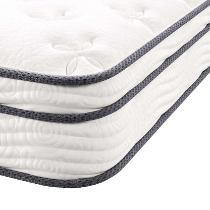 Modway - Jenna 8" Innerspring and Foam Narrow Twin Mattress by Modway  Mattresses Twin White - MOD-6132-WHI
