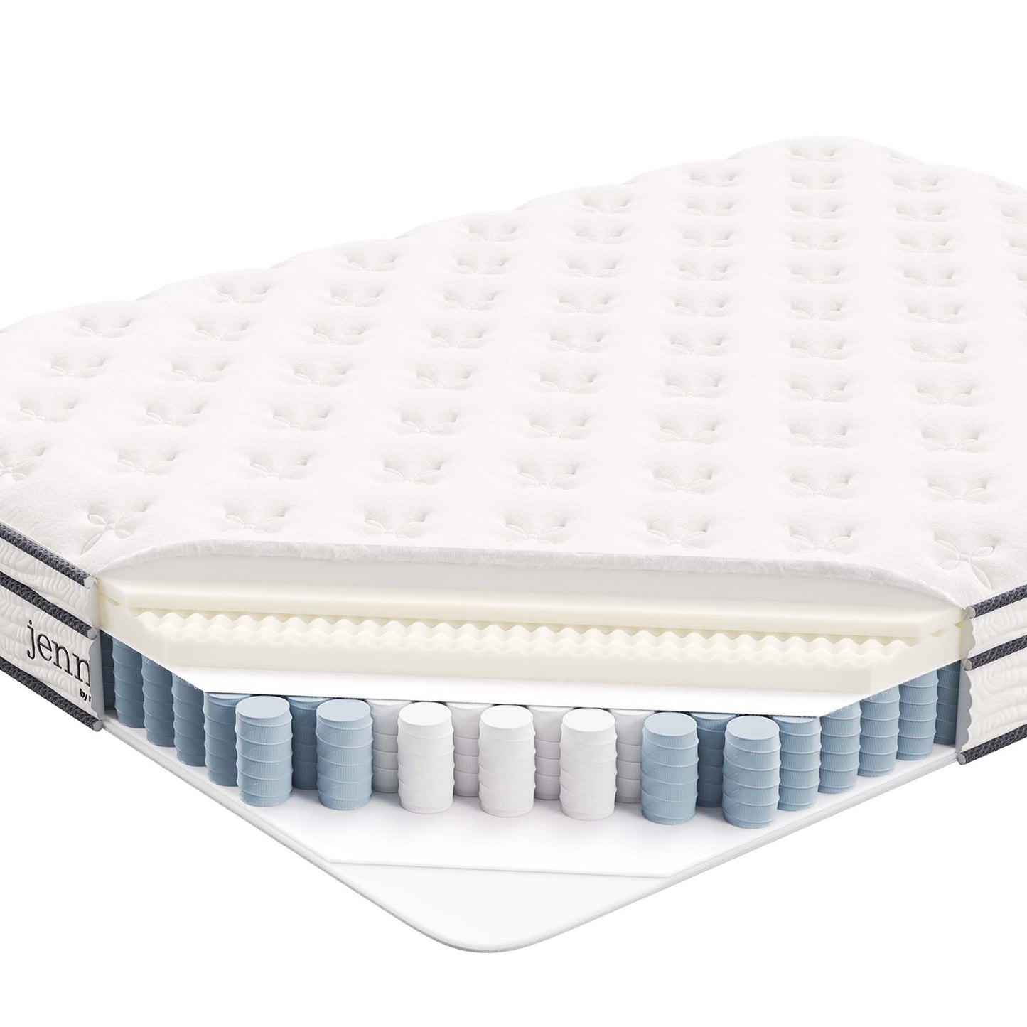 Modway - Jenna 8" Innerspring and Foam Queen Mattress by Modway  Mattresses Twin White - MOD-6135-WHI