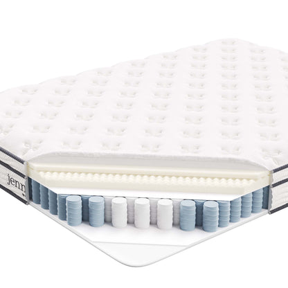 Modway - Jenna 8" Innerspring and Foam Queen Mattress by Modway  Mattresses Twin White - MOD-6135-WHI