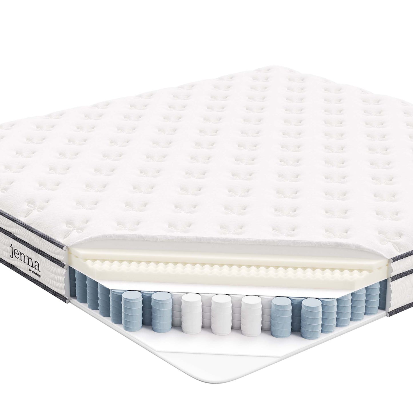 Modway - Jenna 8" Innerspring and Foam King Mattress by Modway  Mattresses Twin White - MOD-6136-WHI