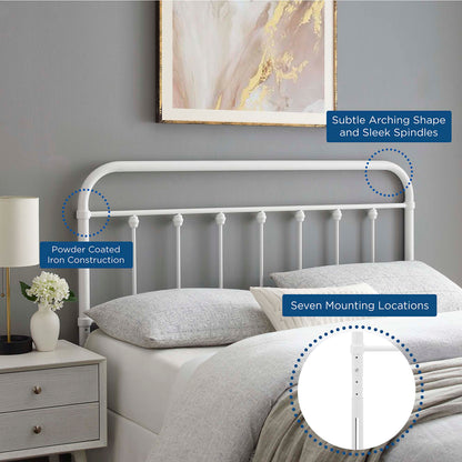 Modway - Sage Metal Twin Headboard by Modway  Bedroom Headboards White - MOD-6152-WHI