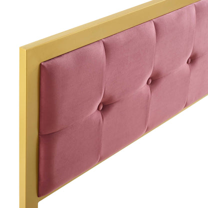 Modway Outlet Teagan Tufted Performance Velvet King Headboard by Modway  Bedroom Furniture Gold Dusty Rose - MOD-6179-GLD-DUS