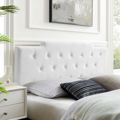 Modway Outlet Juliet Tufted Performance Velvet Full/Queen Headboard by Modway  Bedroom Furniture White - MOD-6185-WHI