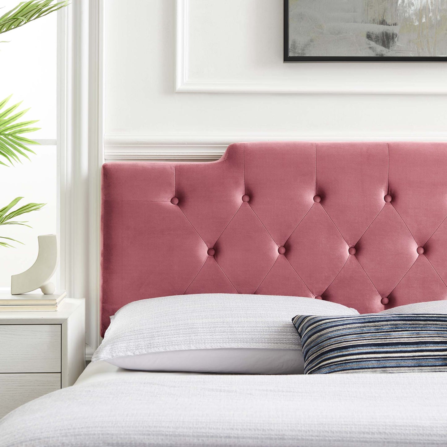 Modway Outlet Juliet Tufted Performance Velvet King/California King Headboard by Modway  Bedroom Furniture Dusty Rose - MOD-6186-DUS