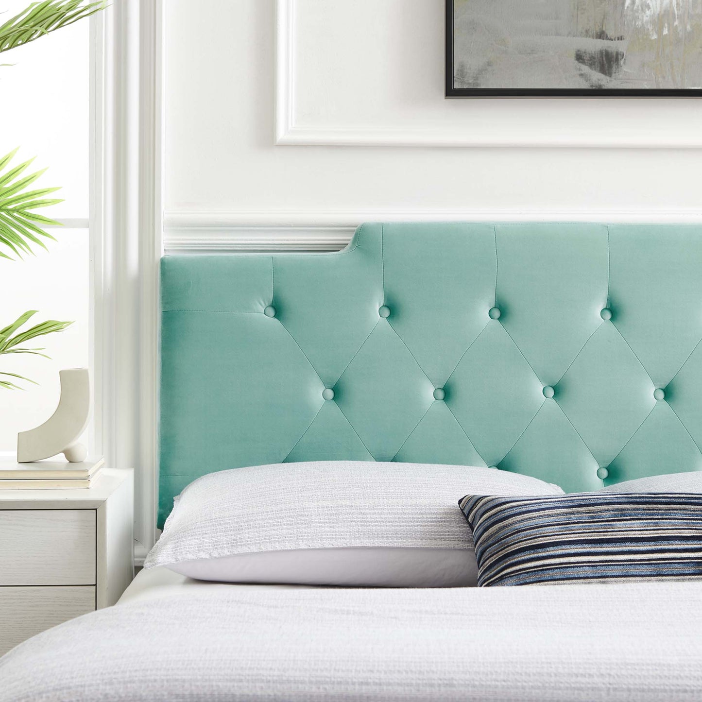Modway Outlet Juliet Tufted Performance Velvet King/California King Headboard by Modway  Bedroom Furniture Mint - MOD-6186-MIN
