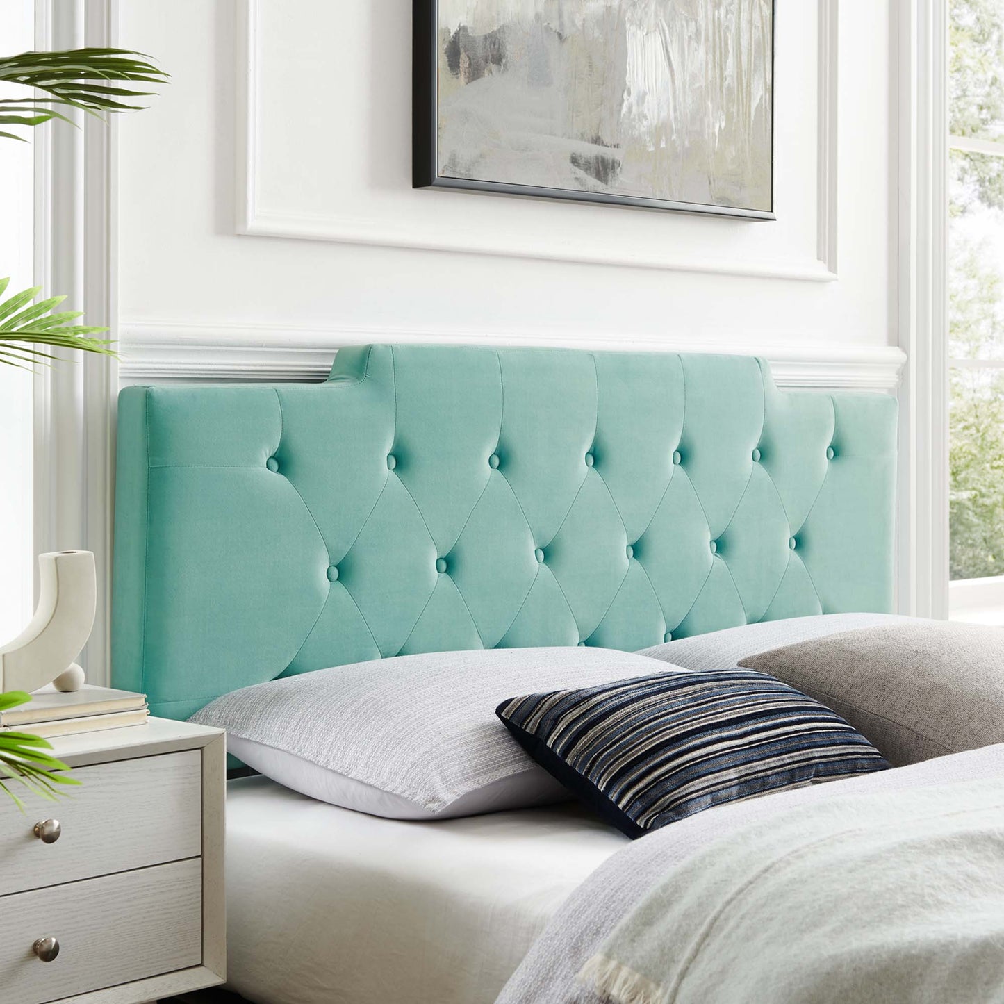 Modway Outlet Juliet Tufted Performance Velvet King/California King Headboard by Modway  Bedroom Furniture Mint - MOD-6186-MIN