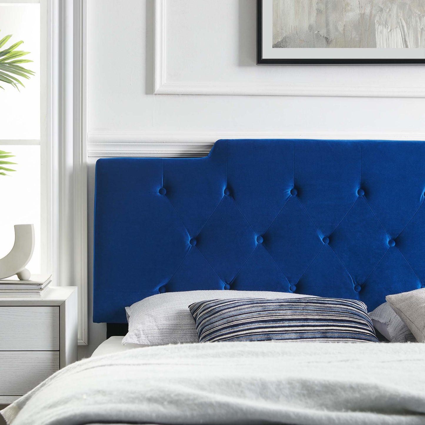 Modway Outlet Juliet Tufted Performance Velvet King/California King Headboard by Modway  Bedroom Furniture Navy - MOD-6186-NAV