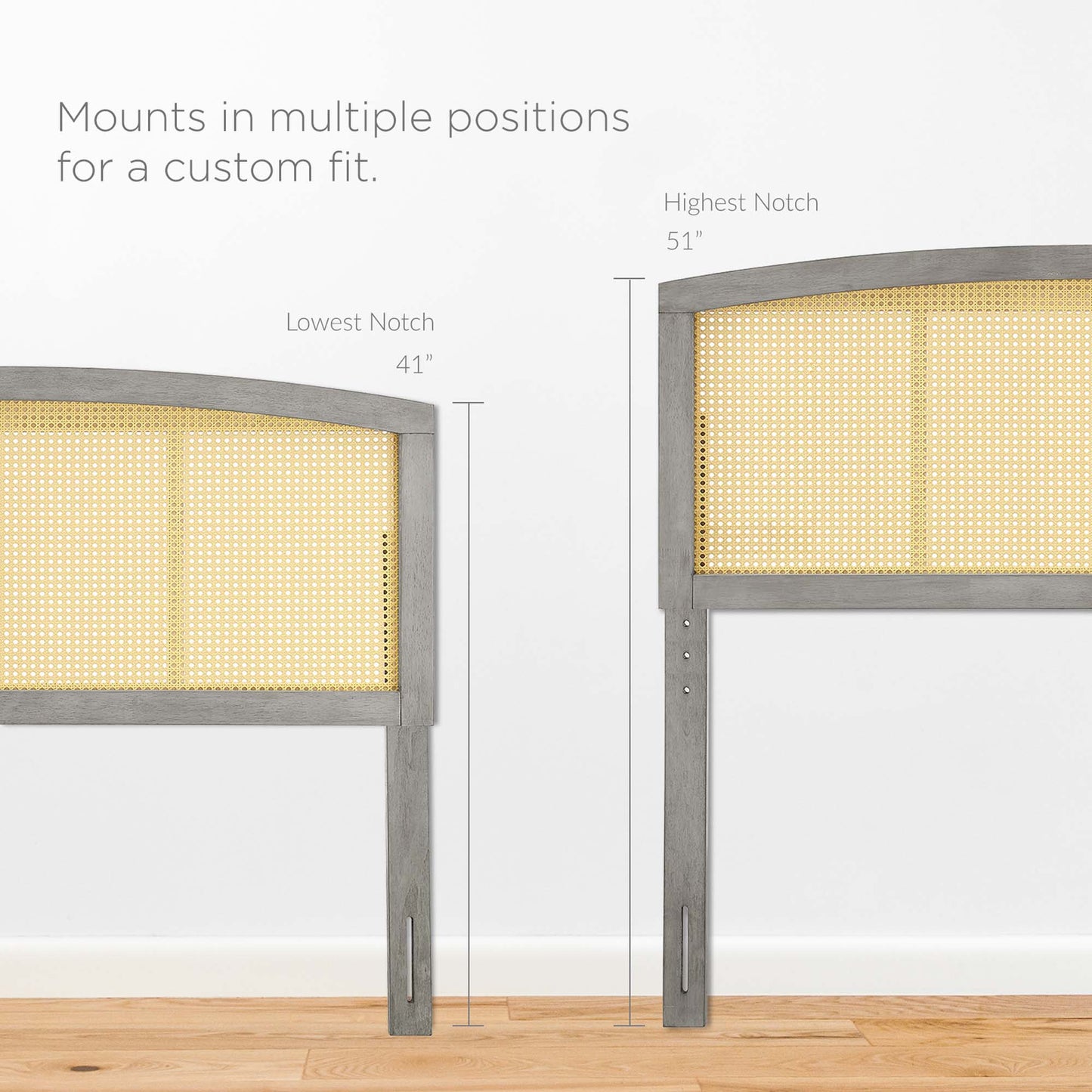 Modway Outlet Halcyon Cane Full Headboard by Modway  Bedroom Furniture Gray - MOD-6203-GRY