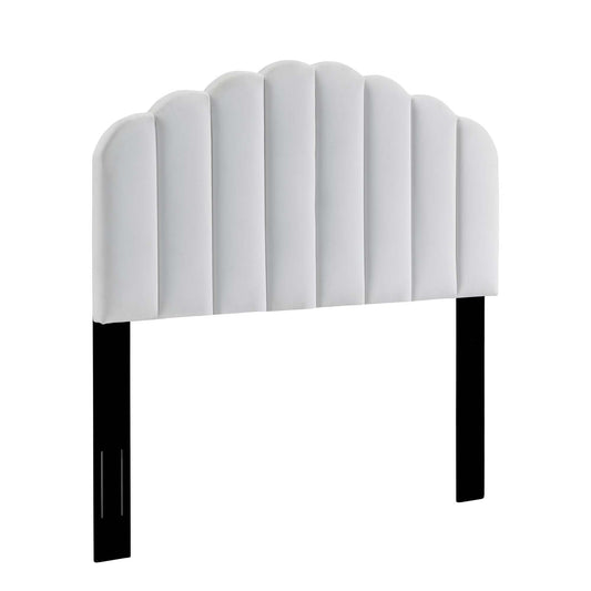 Modway - Veronique Performance Velvet Twin Headboard by Modway  Bedroom Headboards White - MOD-6206-WHI
