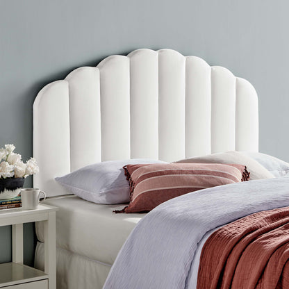 Modway - Veronique Performance Velvet Full/Queen Headboard by Modway  Bedroom Headboards White - MOD-6207-WHI