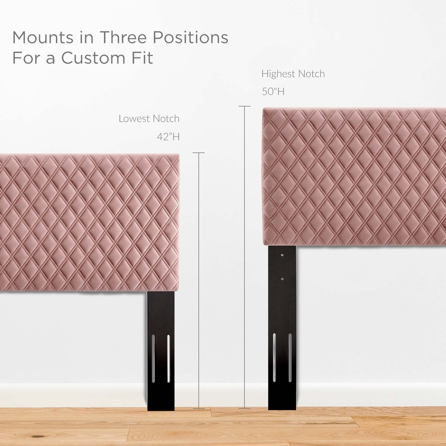 Modway Outlet Angela Performance Velvet King Headboard by Modway  Bedroom Furniture Dusty Rose - MOD-6211-DUS