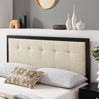Modway - Draper Tufted Fabric and Wood Queen Headboard by Modway  Bedroom Headboards Brown - MOD-6226-BLK-BEI