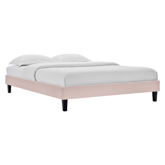 Modway - Reign Performance Velvet Full Platform Bed Frame by Modway  Bedroom Beds Red - MOD-6265-PNK