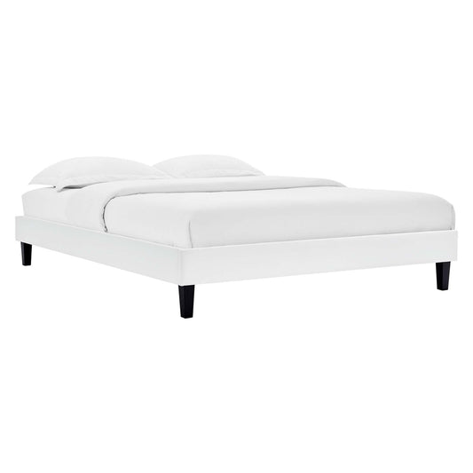 Modway - Reign Performance Velvet Queen Platform Bed Frame by Modway  Bedroom Beds White - MOD-6266-WHI