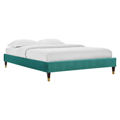 Modway Outlet Harlow Performance Velvet Full Platform Bed Frame by Modway  Bedroom Furniture Teal - MOD-6269-TEA
