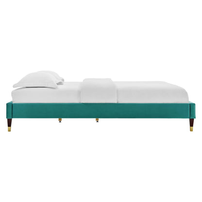 Modway Outlet Harlow Performance Velvet Full Platform Bed Frame by Modway  Bedroom Furniture Teal - MOD-6269-TEA