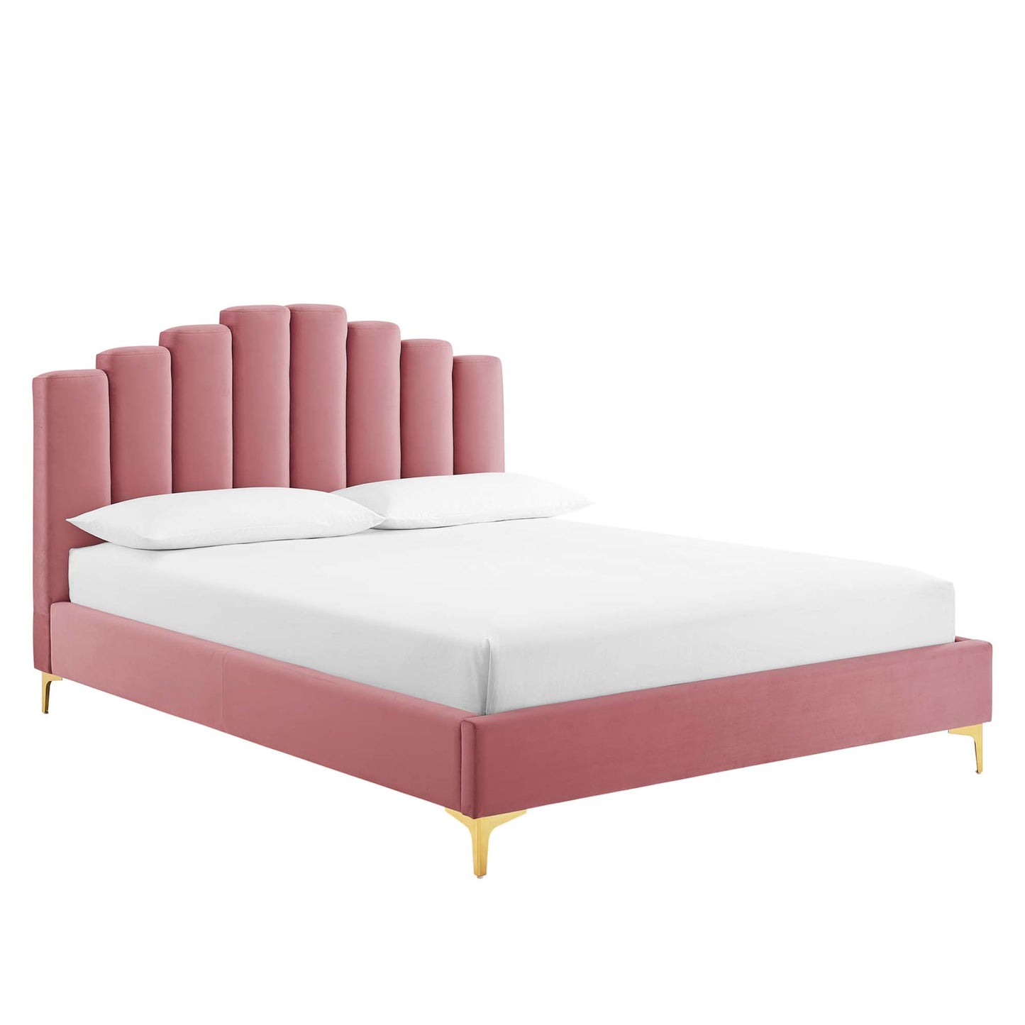 Modway Outlet Olivia Performance Velvet Queen Platform Bed by Modway  Bedroom Furniture Dusty Rose - MOD-6280-DUS